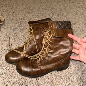 Brown combat boots size 8.5